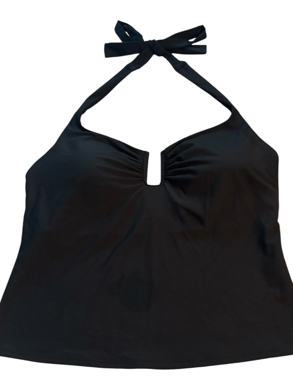 CALIA U-Bar Halter Tankini Top NWT Size 1X Pure Black